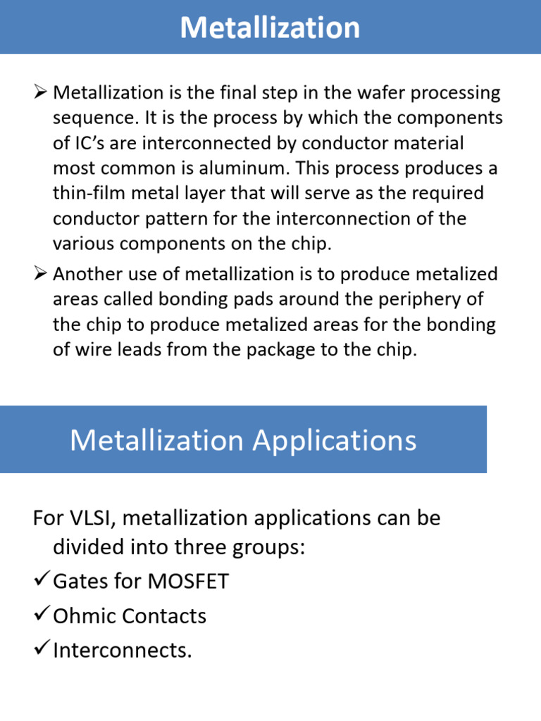 Transistor Metallization Techniques | PDF | Silicon | Aluminium