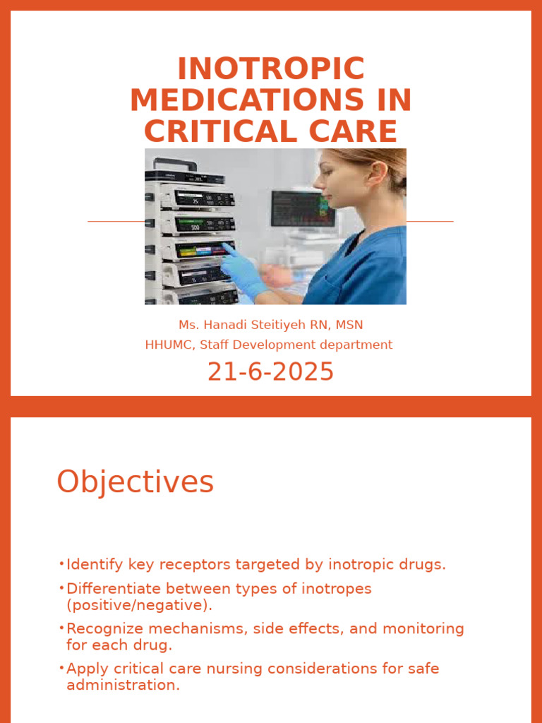 Inotropic Medications in Critical Care | PDF | Shock (Circulatory ...