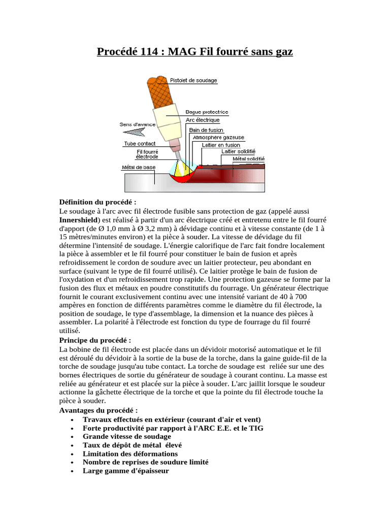 Soudage MAG Fil Fourré Sans Gaz | PDF | Soudage | Construction