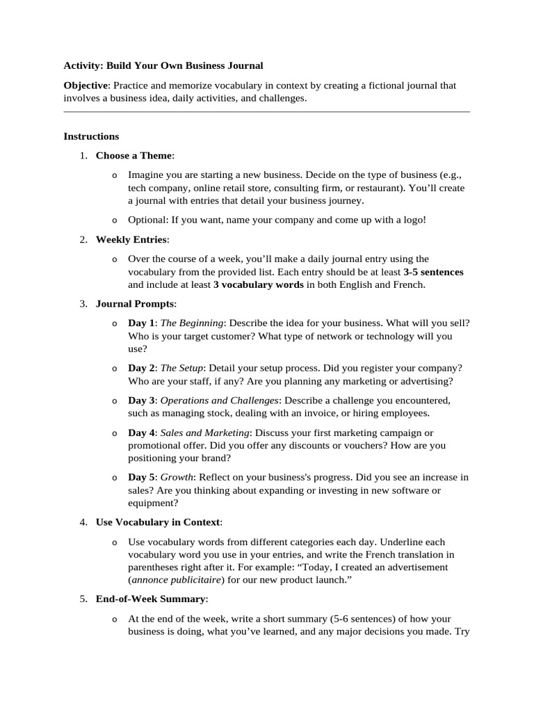 Homework Business Vocabulary | PDF | Vocabulary | Marketing