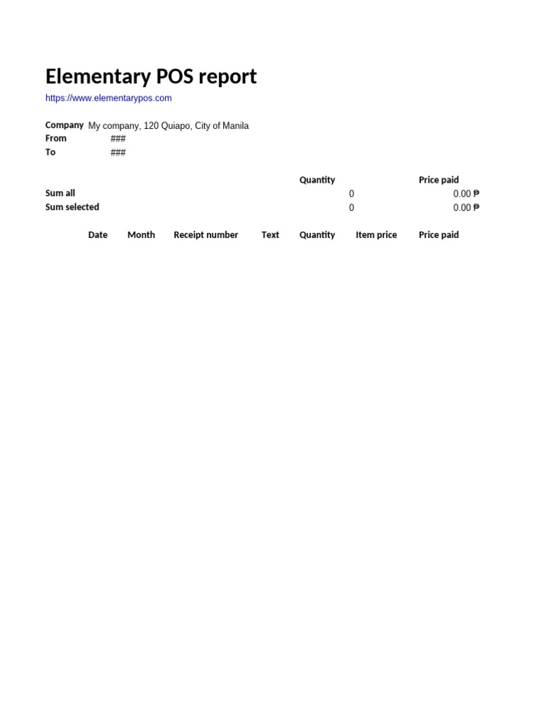Elementary POS Back-End Report | PDF | Receipt | Taxes