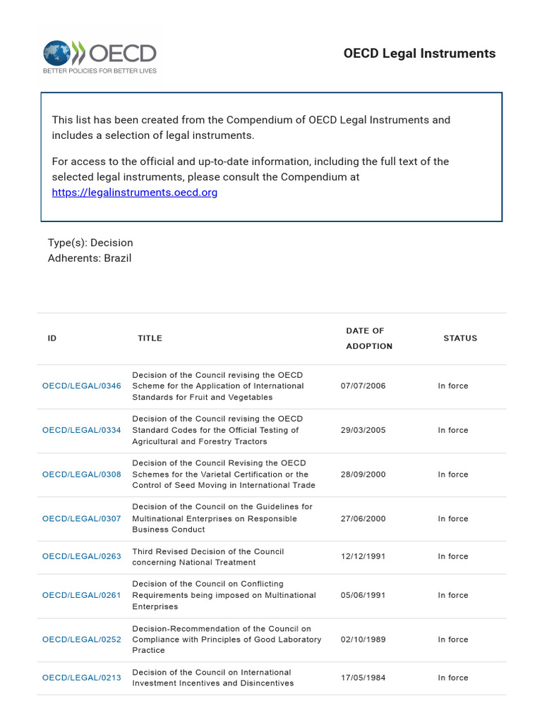OECD Legal Instruments | PDF