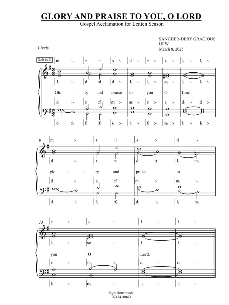 Glory and Praise to You, O Lord | PDF