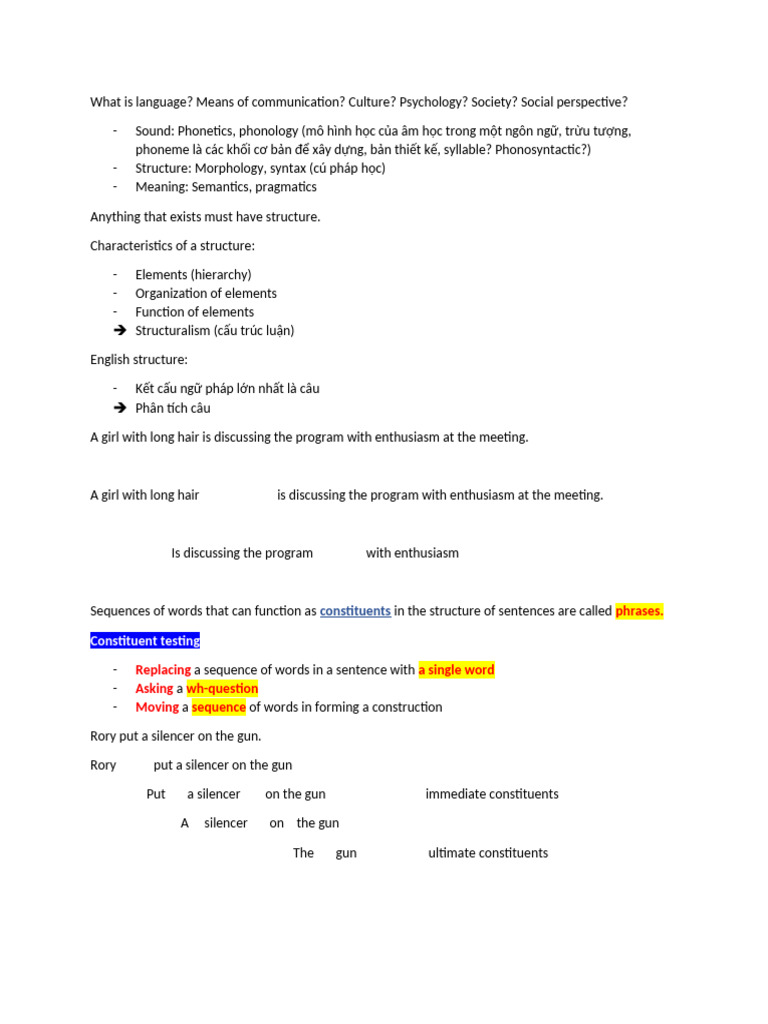 Understanding Language Structure and Function | PDF | Phrase | Lexical ...