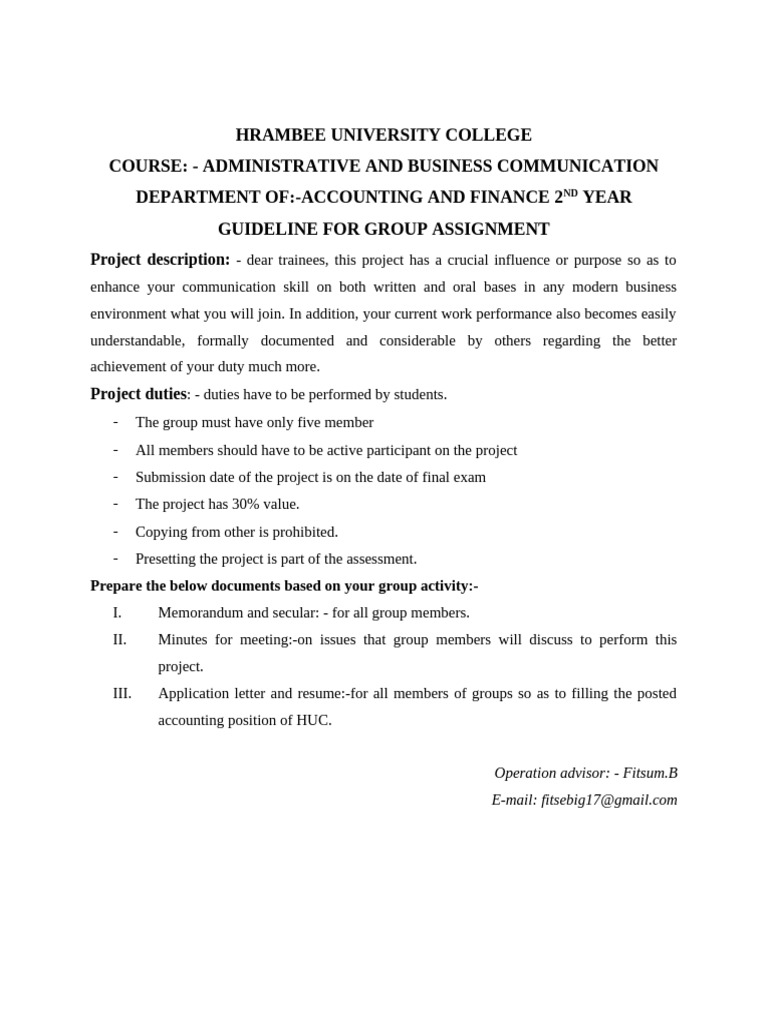 Admin & Comm Group Project | PDF