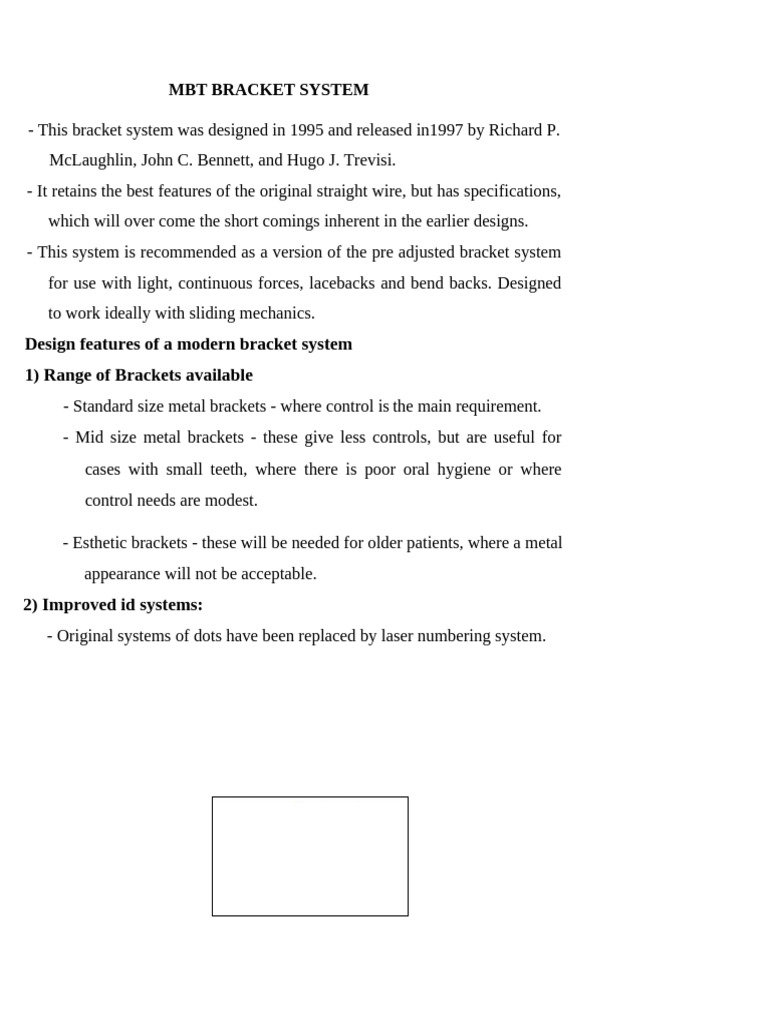 MBT Bracket System Overview | PDF | Orthodontics | Tooth