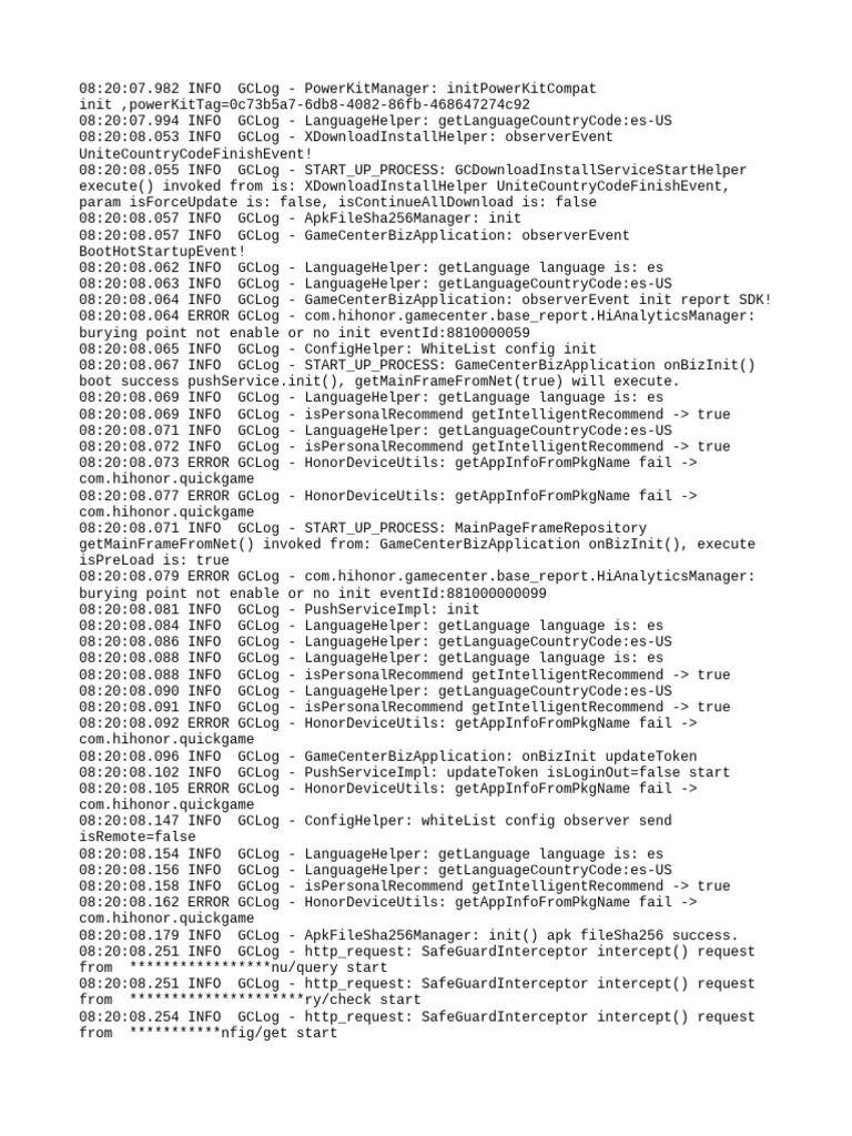 Game Center Initialization Log Analysis | PDF | Data Management ...