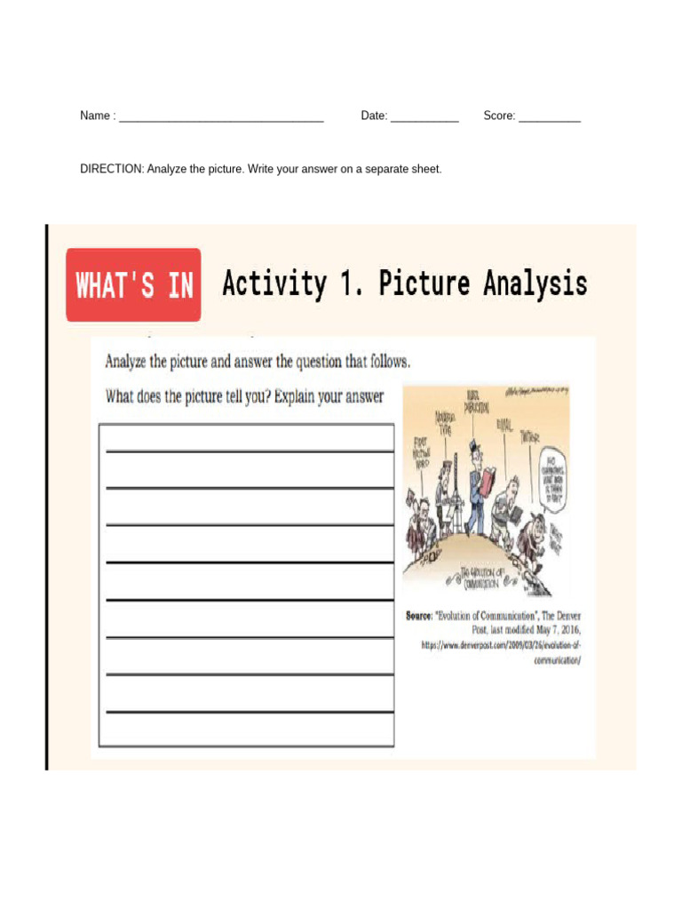 Activity 3 Analyze The Picture | PDF