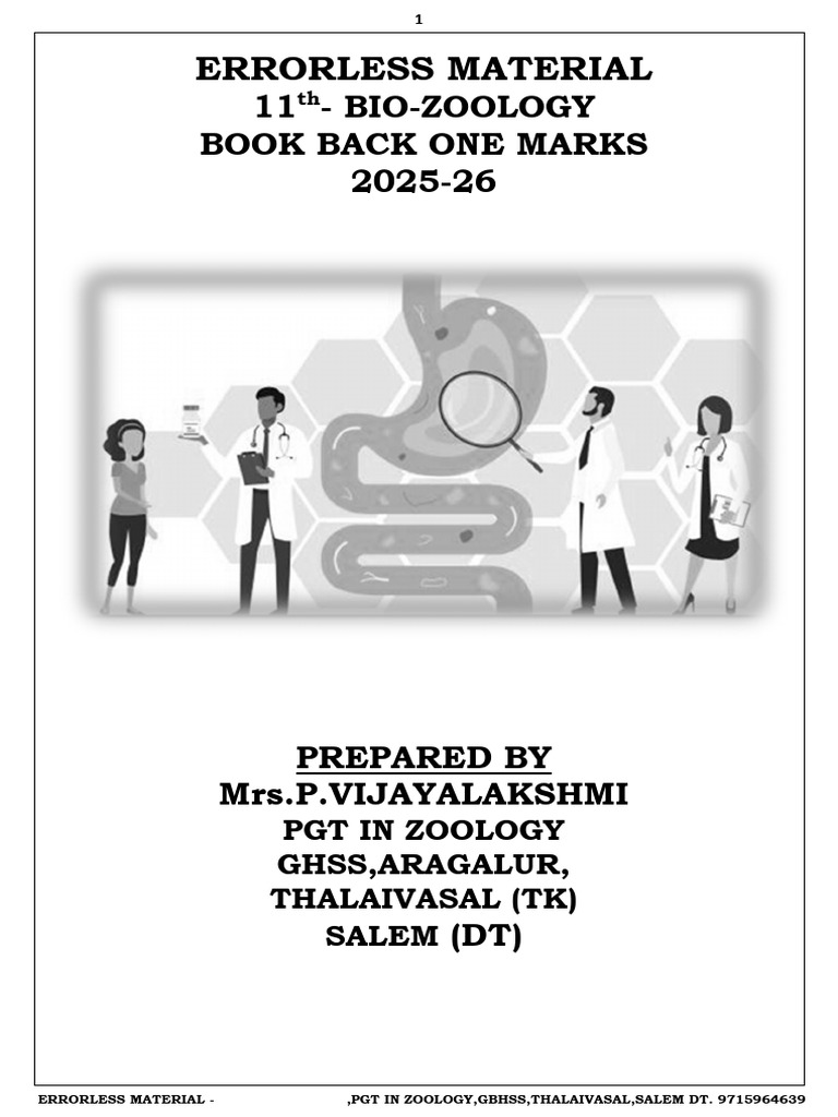 Class 11 Zoology Errorless Material | PDF | Vein | Anatomy
