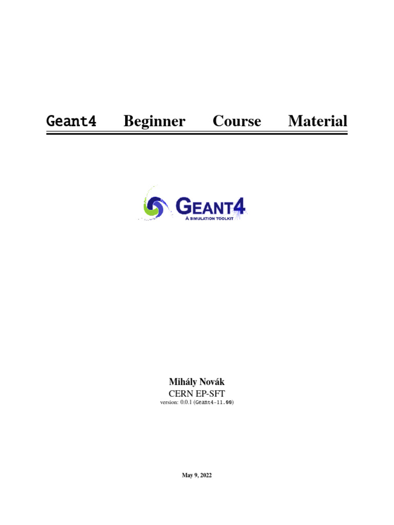 Geant4 Beginner Course Material | PDF | Method (Computer Programming ...