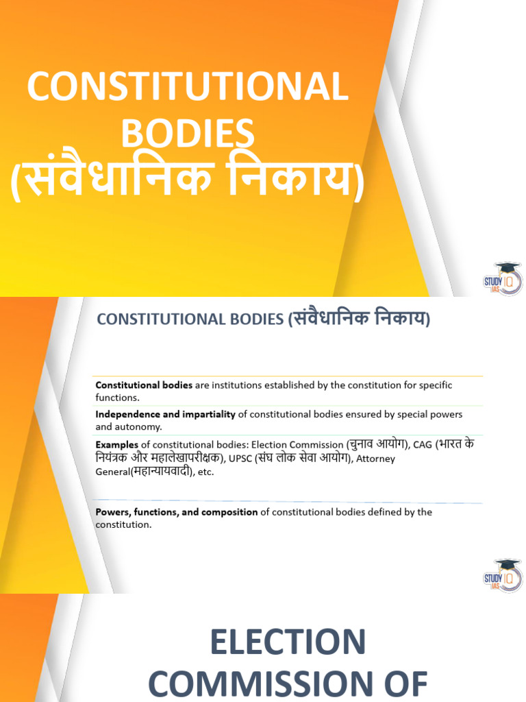 Overview of Constitutional Bodies in India | PDF | Government | Governance