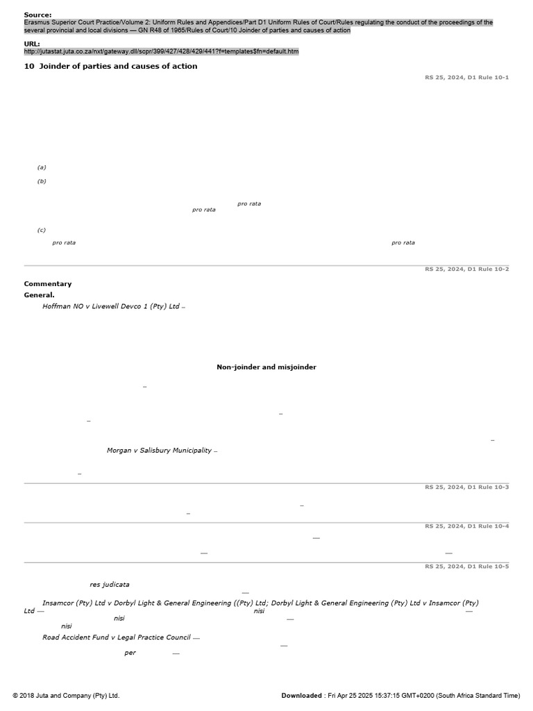 Joinder of Parties in Legal Actions | PDF | Joinder | Lawsuit