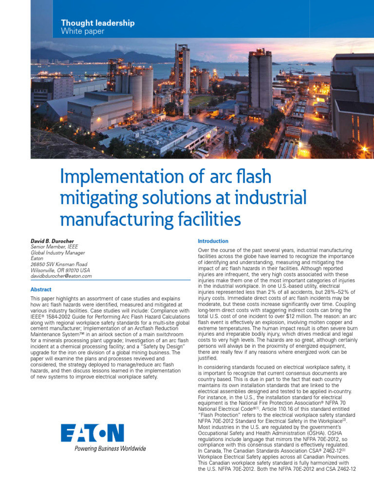 Arc Flash Mitigation in Industry | PDF | Fuse (Electrical) | Safety