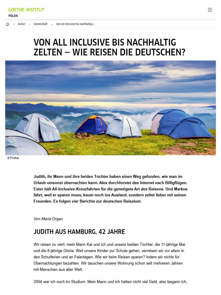 Von All Inclusive Bis Nachhaltig Zelten - Wie Reisen Die Deutschen ...