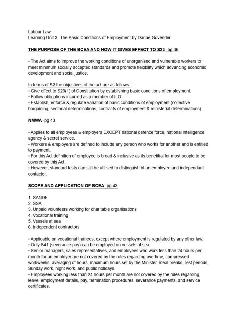 Understanding Basic Employment Conditions | PDF | Labour Law | Employment