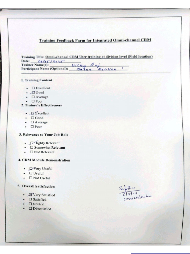 Training Feedback Form Pdf