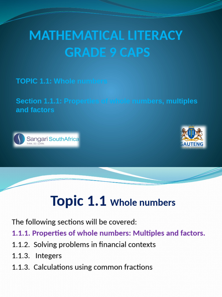 Understanding Whole Numbers and Factors | PDF | Discrete Mathematics ...