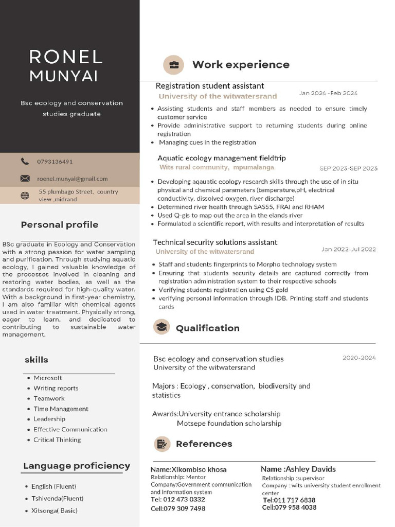 Brown Simple Minimalist CV Resume - 20250418 - 205330 - 0000 | PDF