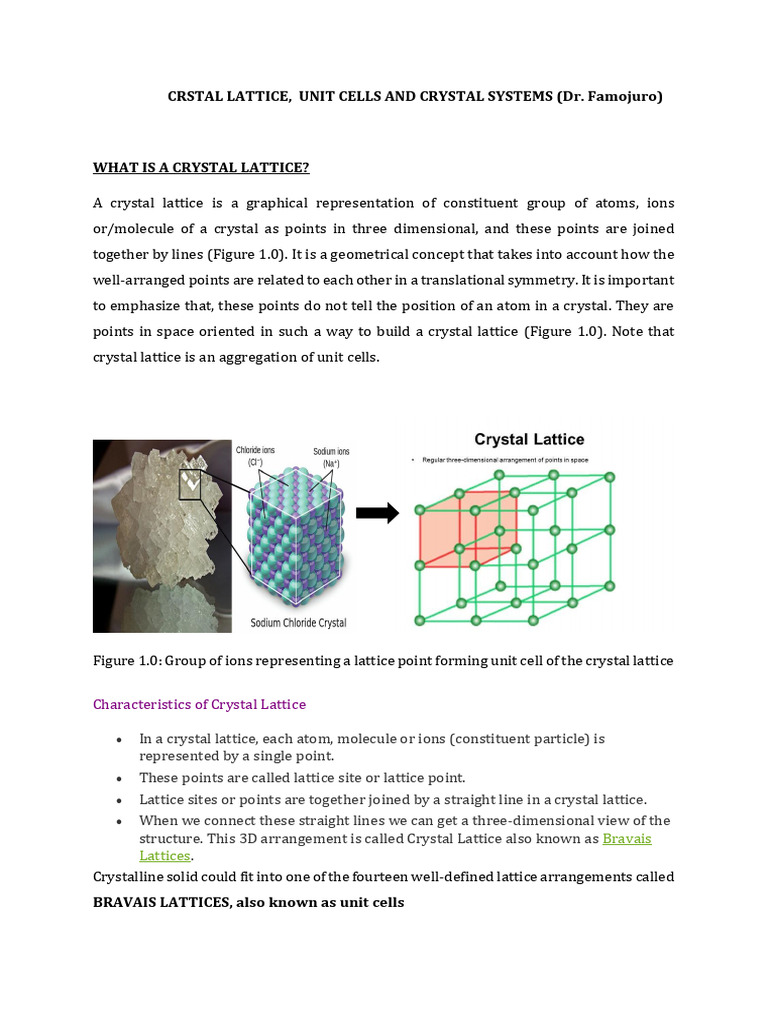 Understanding Crystal Lattices and Unit Cells | PDF | Crystal Structure ...
