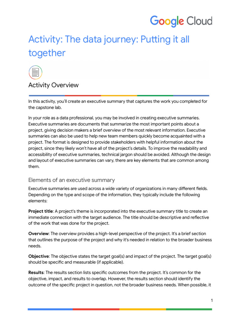 Executive Summary for Data Project | PDF | Information | Cognitive Science