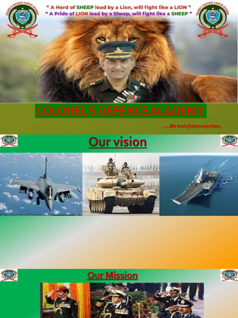 Join Colonel's Defence Academy Now | PDF | Government Of India | Military