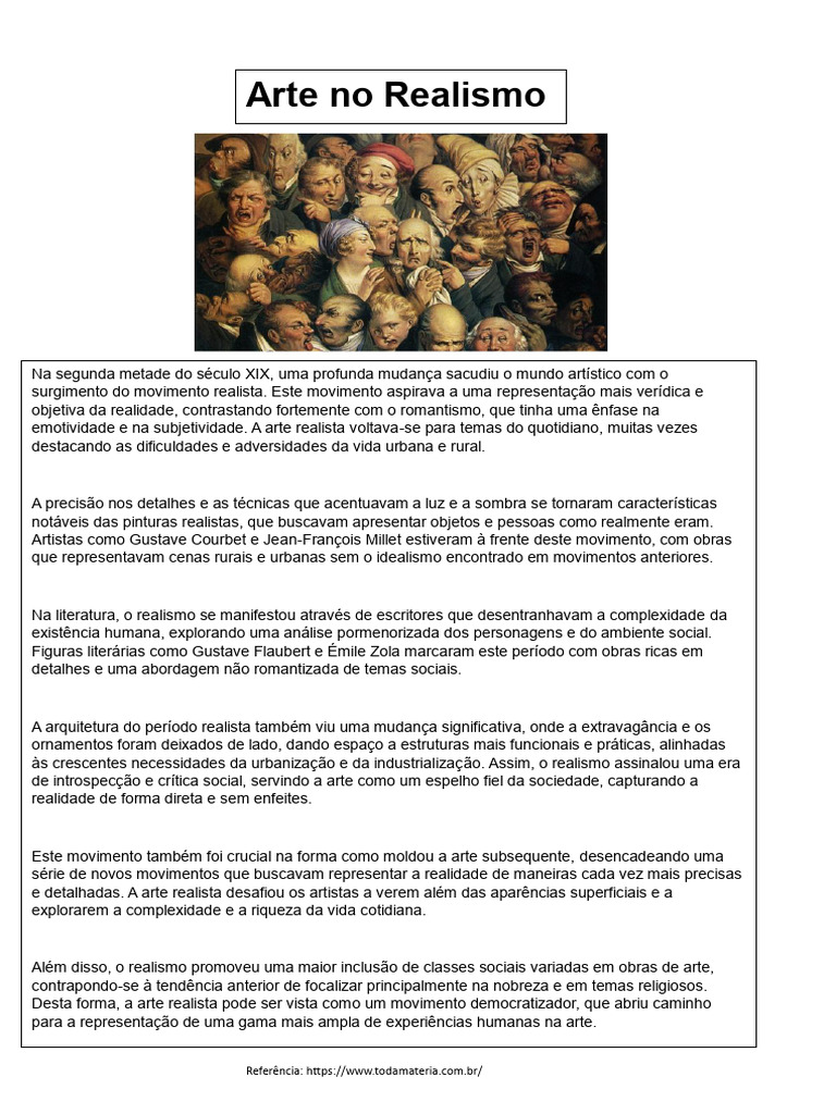 Arte Realista: Características e Impactos | PDF | Realismo (artes) | As ...