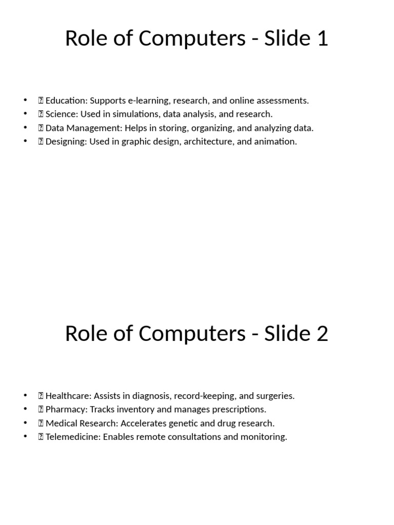 Role of Computers in Modern Society | PDF