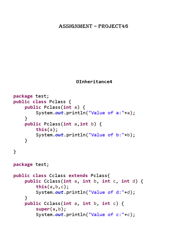 Constructor Overloading in Java | PDF