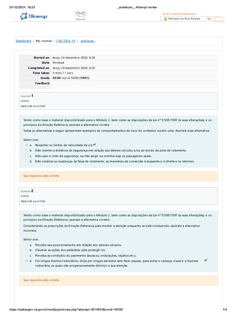 Avaliacao Attempt Review | PDF