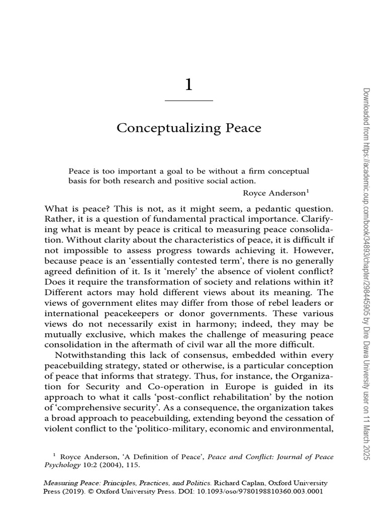 Understanding Peace Concepts | PDF | Peacebuilding | Psychological ...