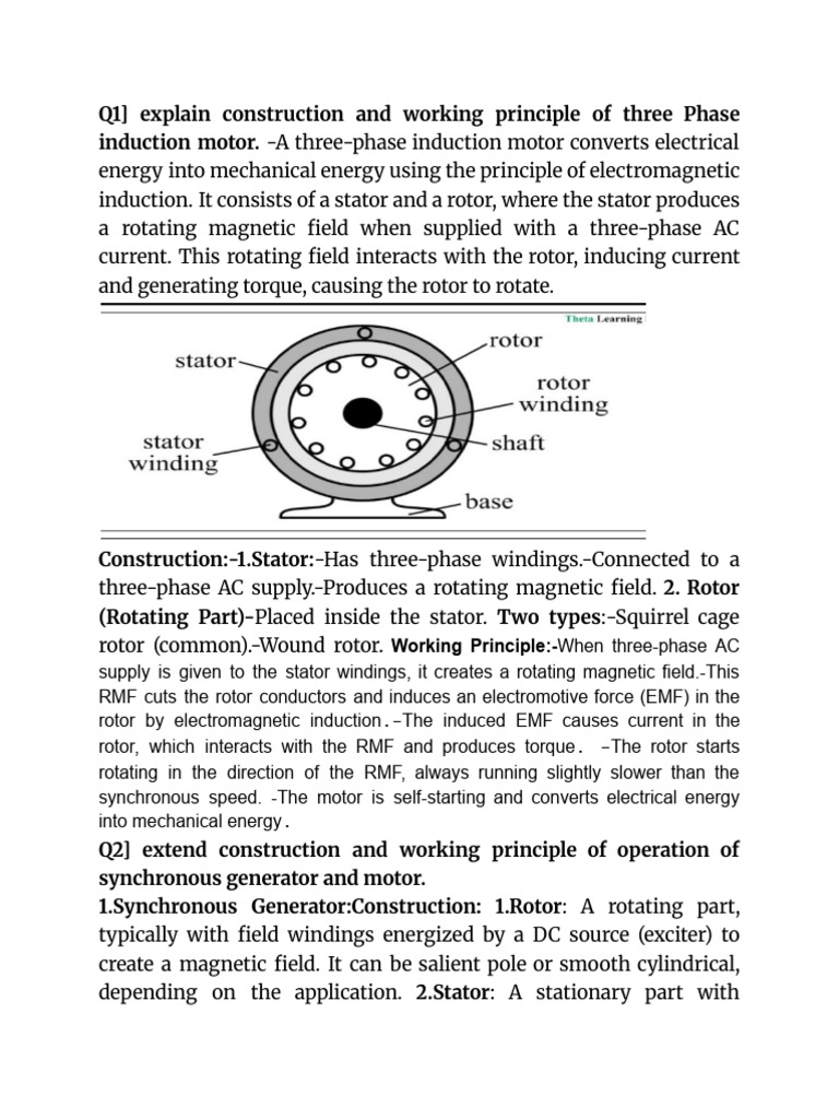 Three-Phase Induction Motor Overview | PDF | Electric Motor | Inductor
