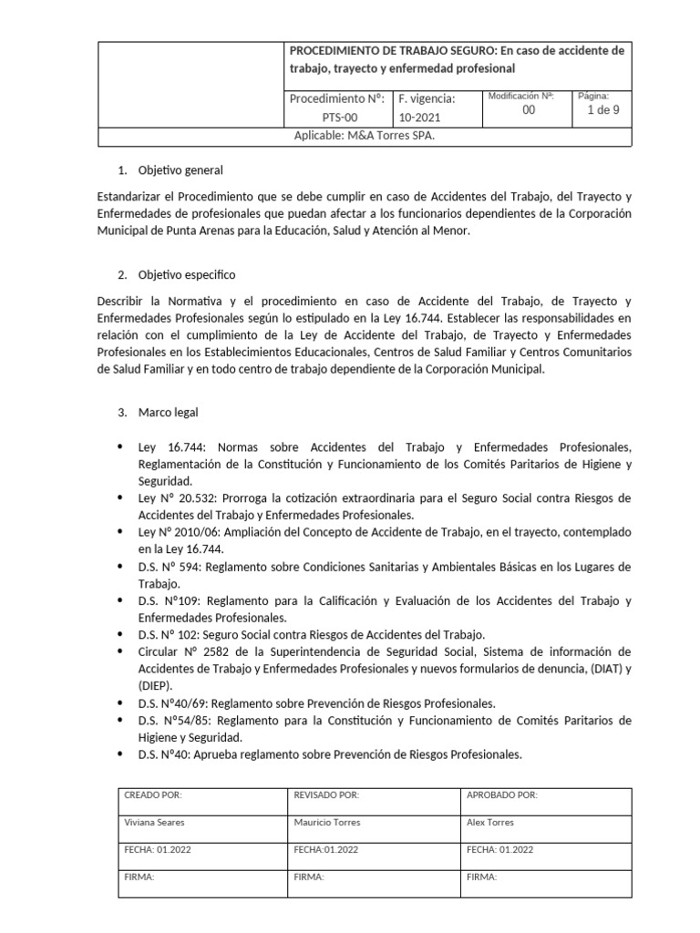 En Caso de Accidentes Que Deben Hacer | PDF | Seguridad y salud ...