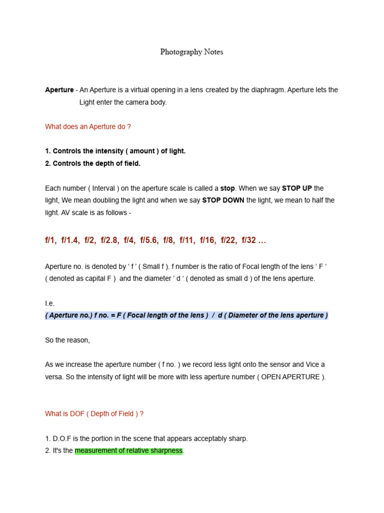 Understanding Aperture Effects in Photography | PDF | Aperture | Camera ...