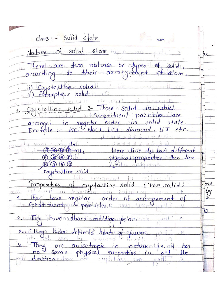 CH 3 Solid State Sem 3 Vbu Chemistry Notes | PDF