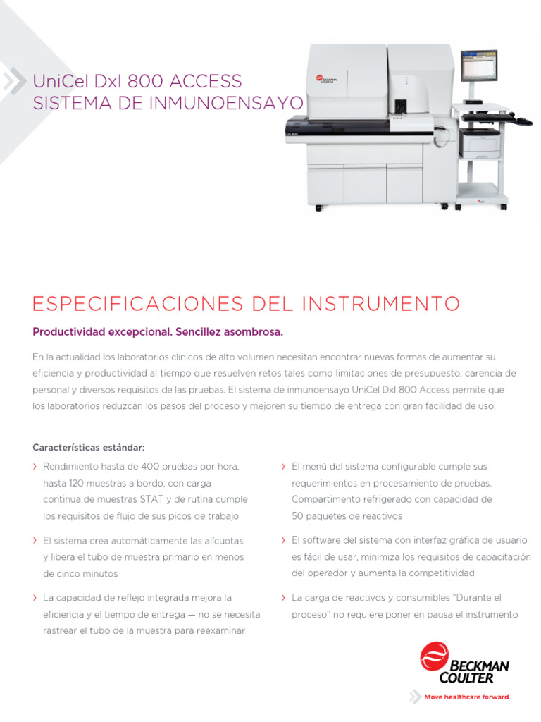 DxI 800 Folleto | PDF | Laboratorios | Informática