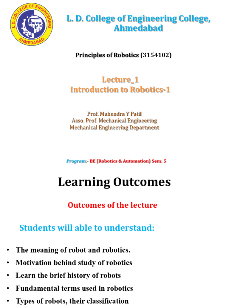 Overview of Robotics and Key Robots | PDF | Mechanical Engineering ...