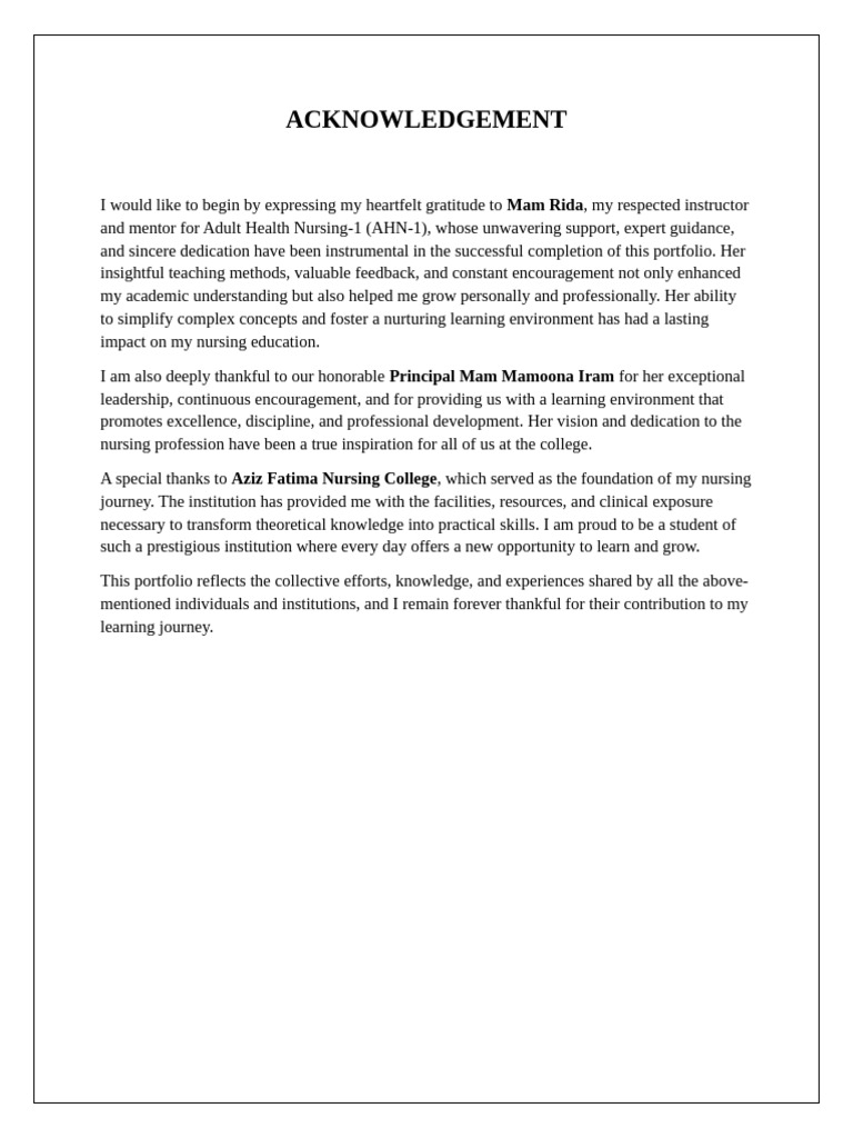 Acknowledgement | PDF