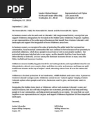 Letter of Support for Central Mountains Wilderness - Pitkin & Roaring Fork Valley Businesses
