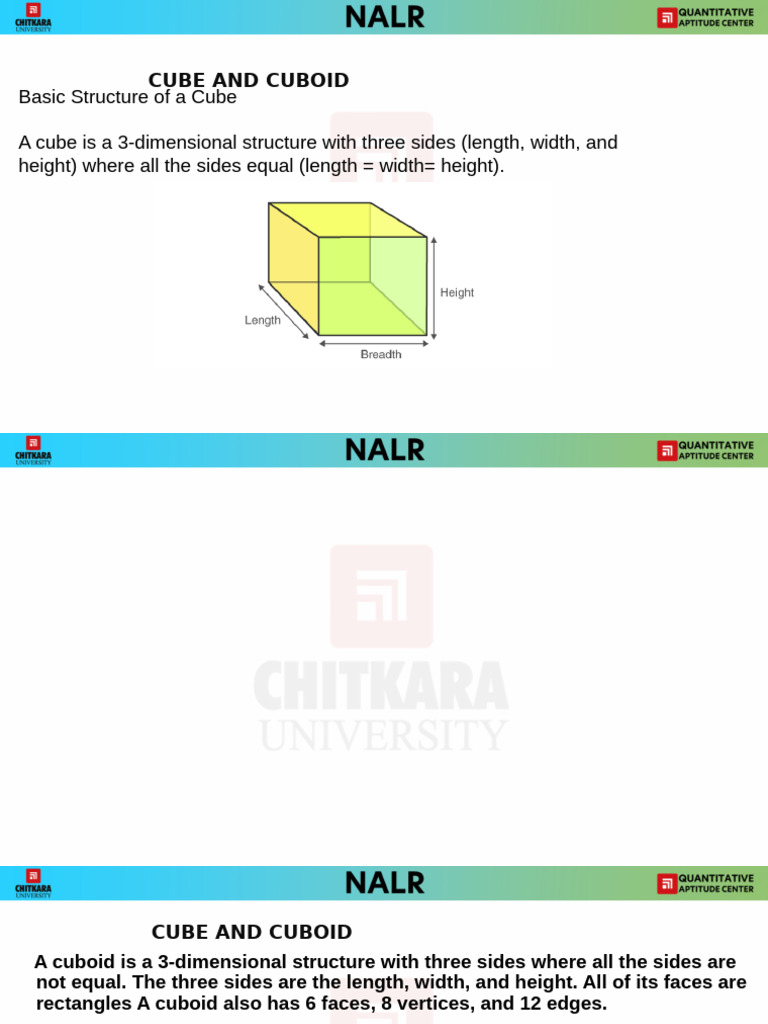 Characteristics and Formulas of Cuboids | PDF | Length | Geometry