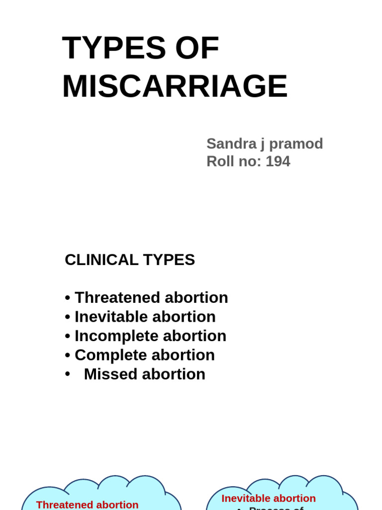 Types of Miscarriage Explained | PDF