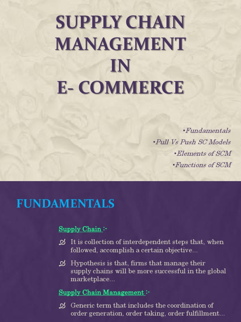 E-Commerce Supply Chain Management Insights | PDF | Supply Chain ...