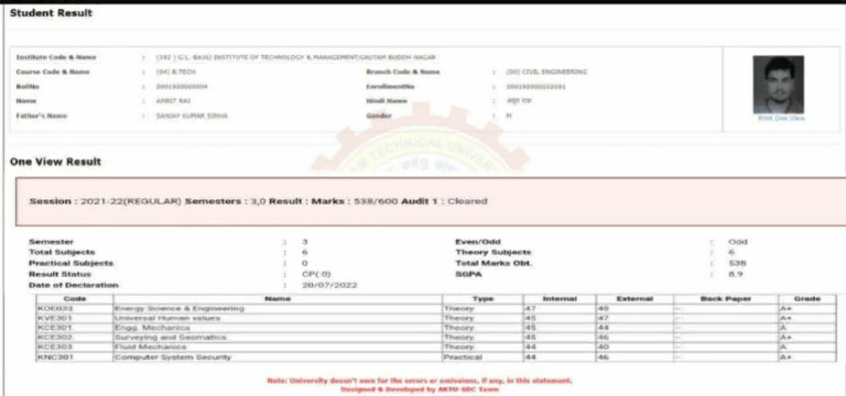 Result 2nd Year 3rd Semester | PDF