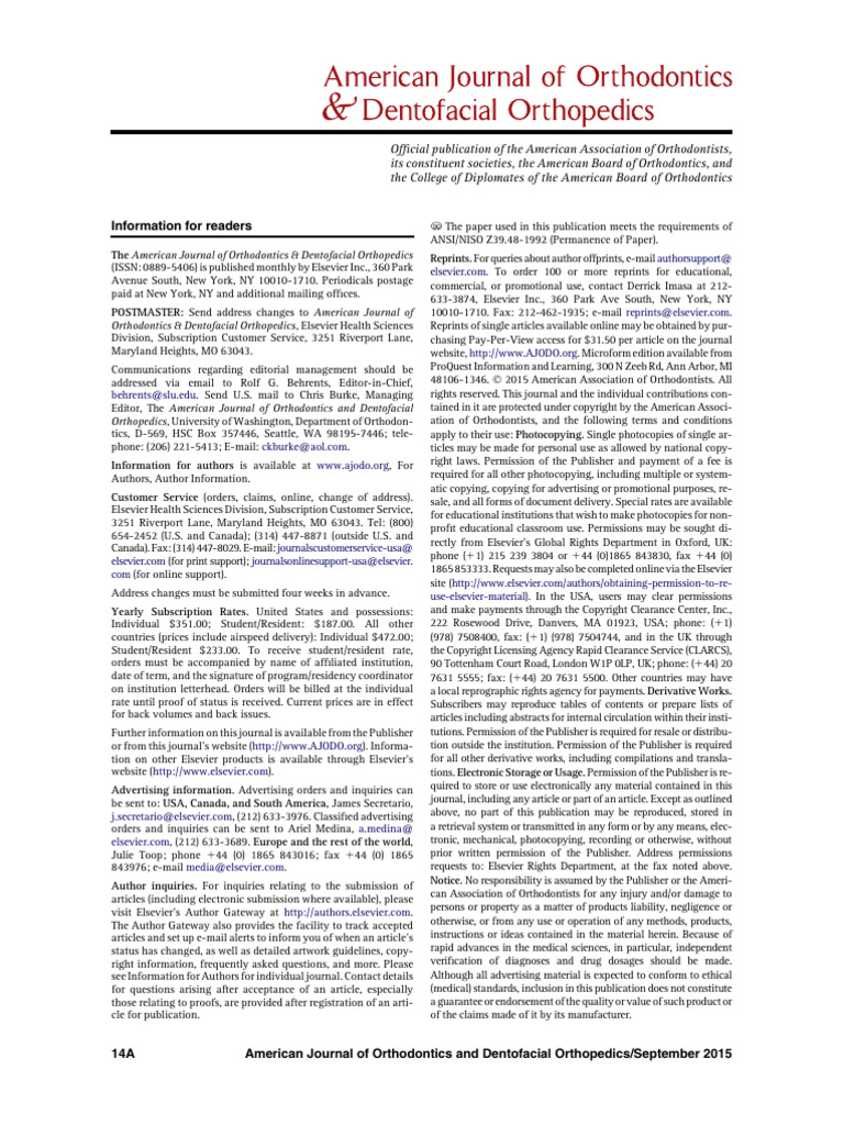 Subscription Information for AJODO | PDF | Elsevier