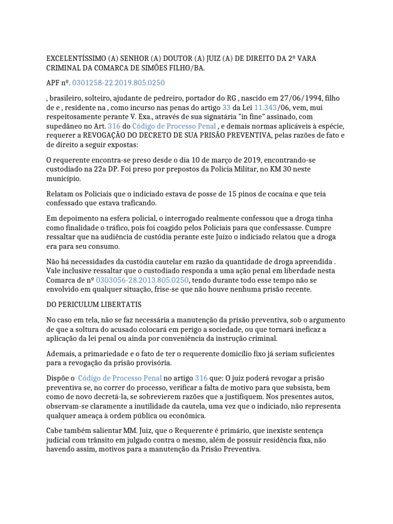 Modelo de Peça de Petição Inicial | PDF | Sentença (jurídico) | Má conduta