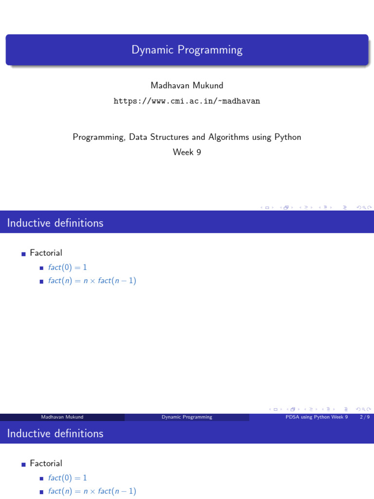 Dynamic Programming Concepts in Python | PDF | Algorithms ...