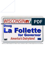 La Follette Licenseplate11x17