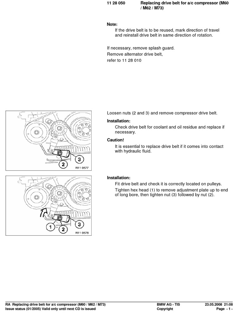 BMW M62 Drive Belt Replacement Guide | PDF