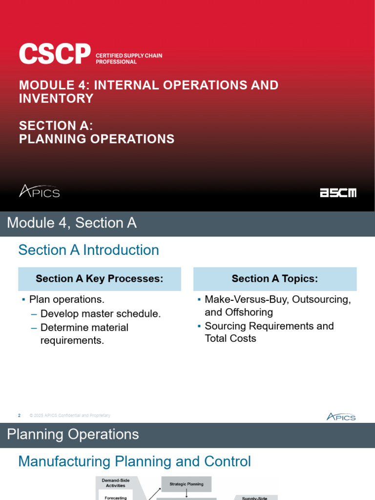 CSCP Operations and Inventory Planning | PDF | Performance Indicator ...