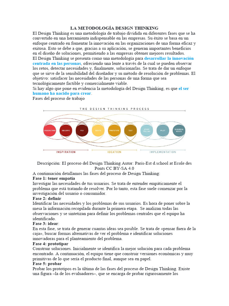 Design Thinking: Fases en Educación | PDF | El pensamiento de diseño ...