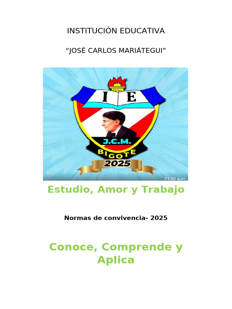 Normas de Convivencia 2025 en I.E. Mariátegui | PDF
